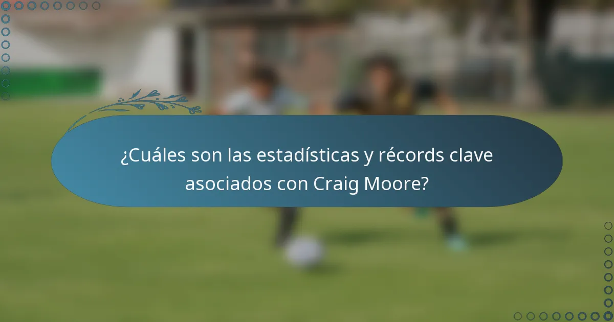 ¿Cuáles son las estadísticas y récords clave asociados con Craig Moore?