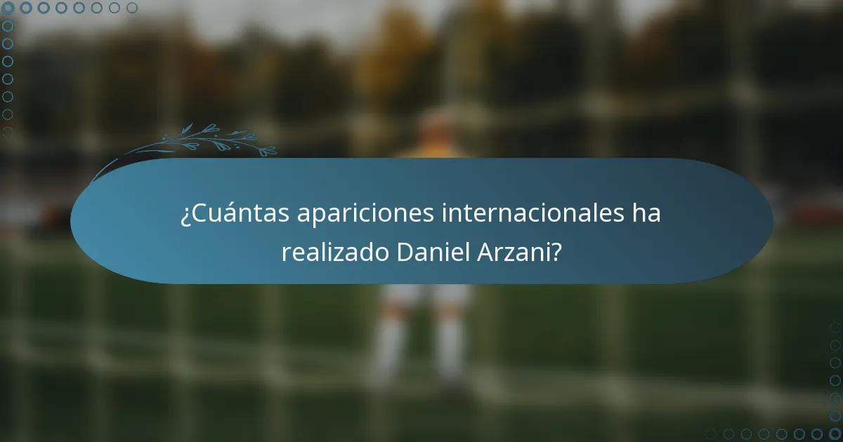 ¿Cuántas apariciones internacionales ha realizado Daniel Arzani?