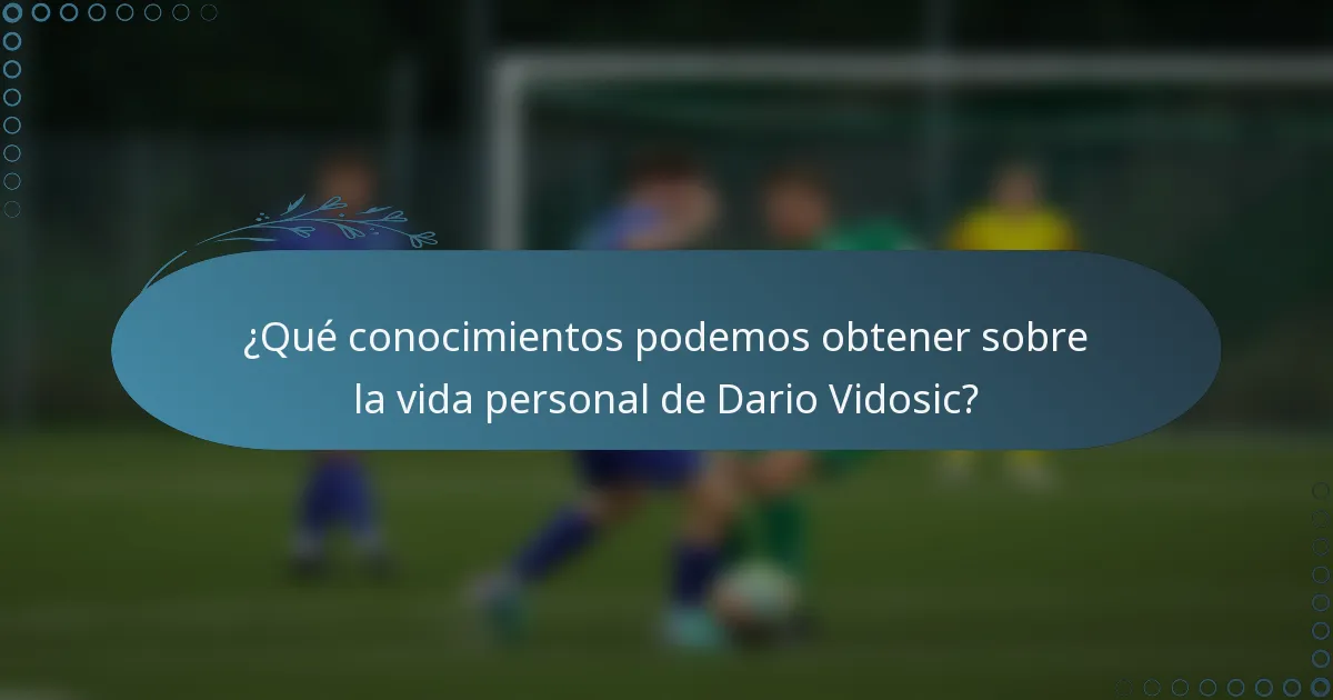 ¿Qué conocimientos podemos obtener sobre la vida personal de Dario Vidosic?